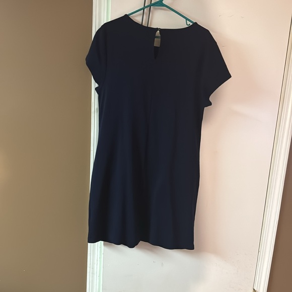 Navy blue dress with white pockets (design only) - Picture 3 of 4